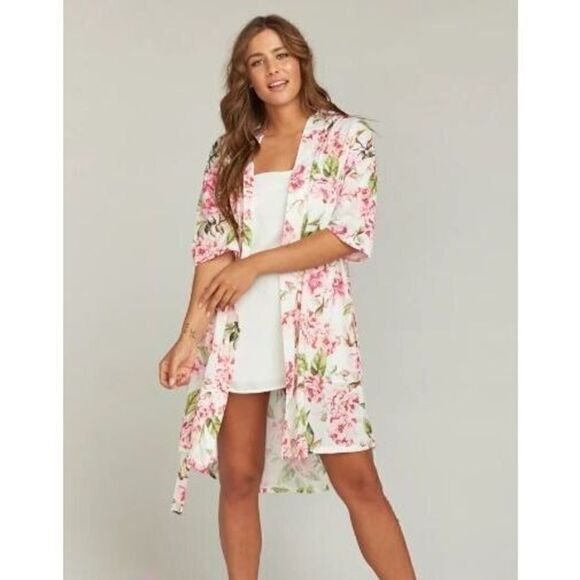 Show Me Your Mumu Women's One Size Pink Rose Garden of Blooms Brie Robe $84+ - Picture 12 of 13